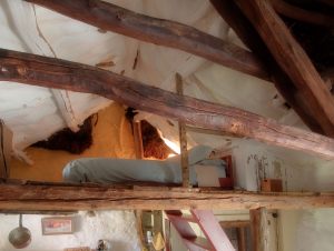 Main Uchaf croglofft showing timber possibly salvaged