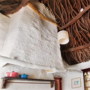 Exposed original timbers in Uchaf