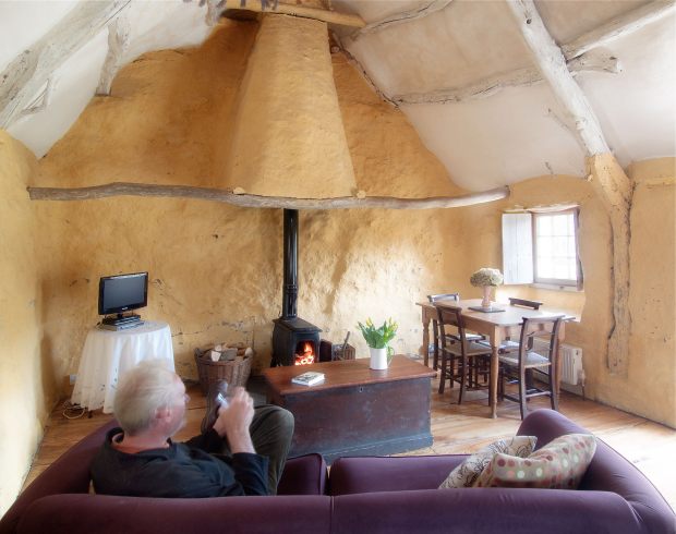 Sitting by the wood burning stove in Isaf