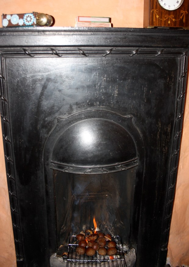 Roasting chestnuts on an open fire....