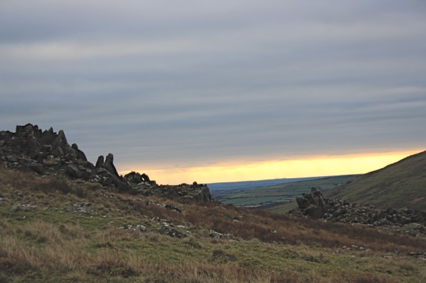 In the far distance you can see the chimneys of the factories in Milford Haven