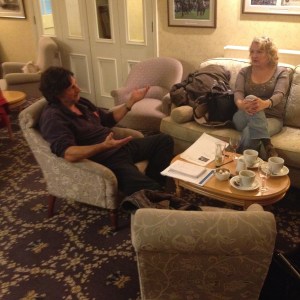 Planning meeting at the Feathers, Aberaeron. 